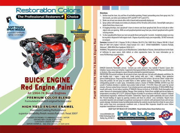 1964-1974 Buick Engine Red Spray Paint 1pc