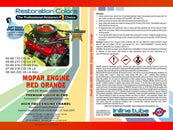 1960 - 1969 Mopar Red Orange Engine Spray Paint 1pc