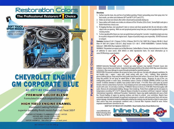 1977-1982 Chevrolet Corporate Blue Engine Spray Paint Can 1pc