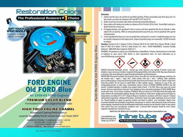 1966-81 All Ford Engine Valve Covers & Air Cleaners, Old Ford Blue Spray Paint Can, 1pc