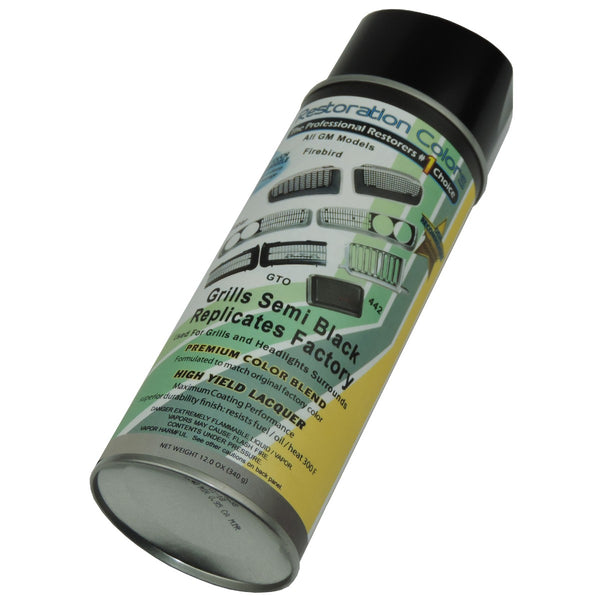1960-81 GM Ford Mopar Grill and Headlight Surround Semi Gloss Black Spray Paint 1pc