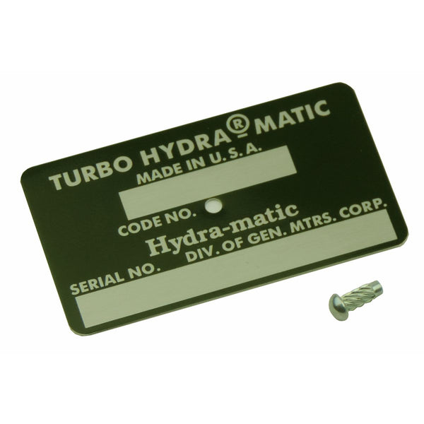 1968 Green Transmission Tag & Rivet, 2pc