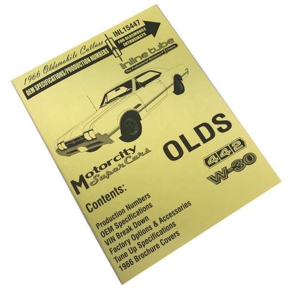 1966 Oldsmobile Cutlass OEM Specifications/Production Numbers Booklet