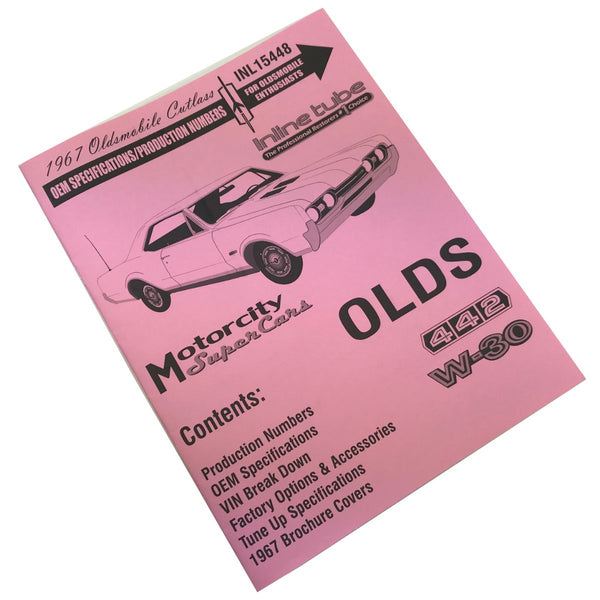 1967 Oldsmobile Cutlass OEM Specifications/Production Numbers Booklet
