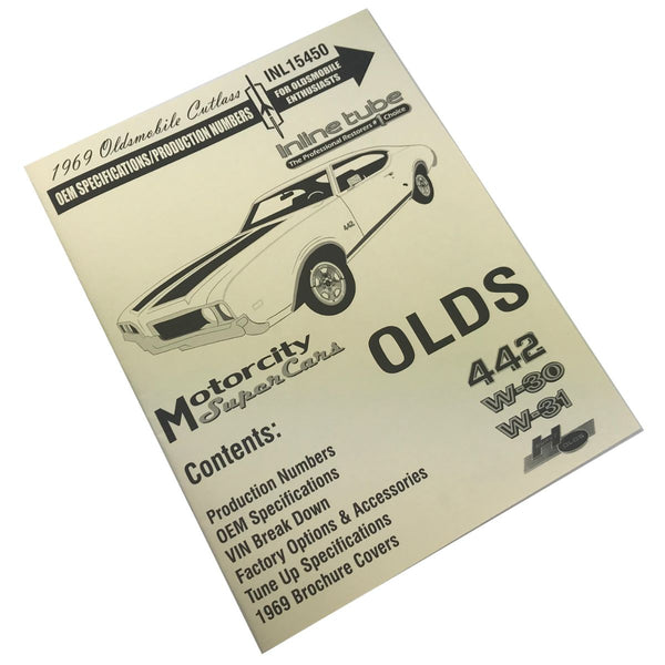 1969 Oldsmobile Cutlass OEM Specifications/Production Numbers Booklet