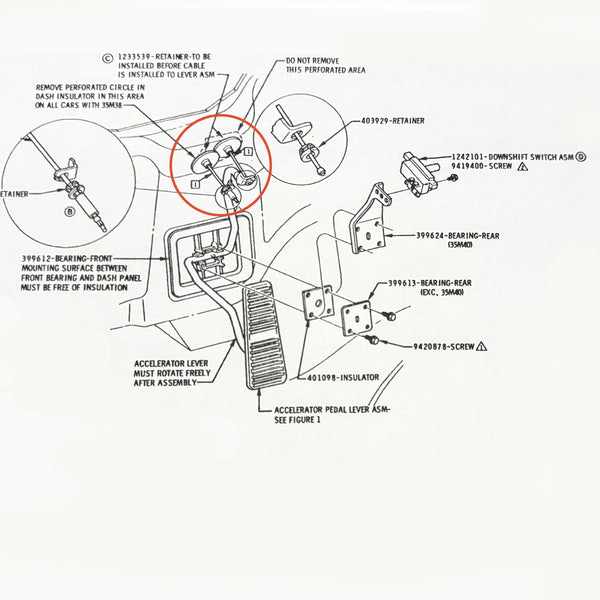1968-72 Oldsmobile Cutlass Throttle Cable Interior Firewall Grommet 1pc