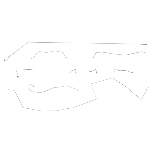 1960-67 International Scout Series 80/800 Manual Drum Brake Line Kit 9pc, OE Steel
