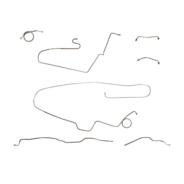 1974-80 International Scout II Brake Line Kit 7pc, OE Steel