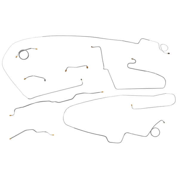 1974-80 International Scout II Traveler Brake Line Kit 8pc, OE Steel