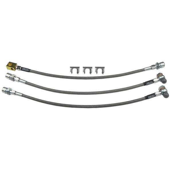 1976 Jeep CJ5 CJ7 Disc Brake Stainless Braided Brake Hose KIt 3pc