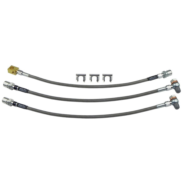 1997-2006 Jeep Wrangler TJ Stock Stainless Braided Brake Hose Kit 3pc