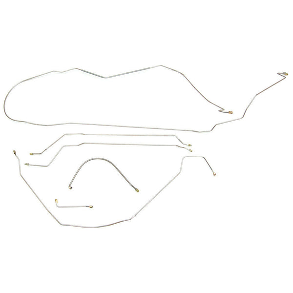 1945-49 Jeep CJ2A Brake Line Kit 9pc, OE Steel