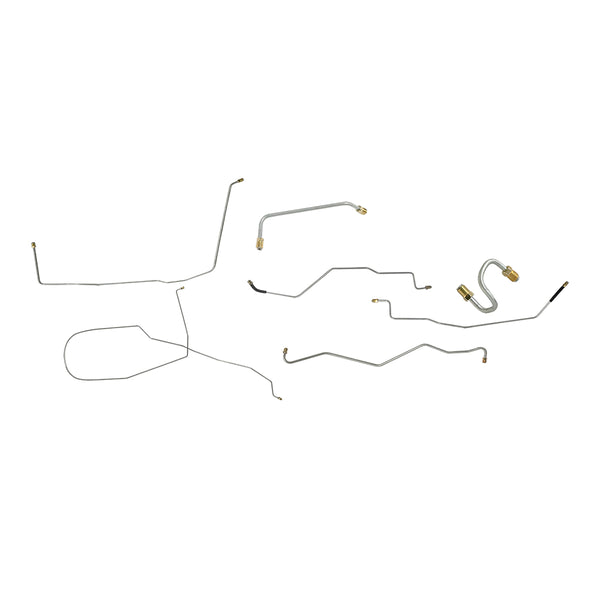 1955-66 Jeep CJ-5 Manual Drum Complete Brake Line Kit 8pc, OE Steel