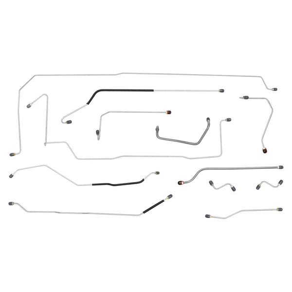 1967-71 Jeep CJ-5 Standard Drum Brake Line Kit 12pc, OE Steel