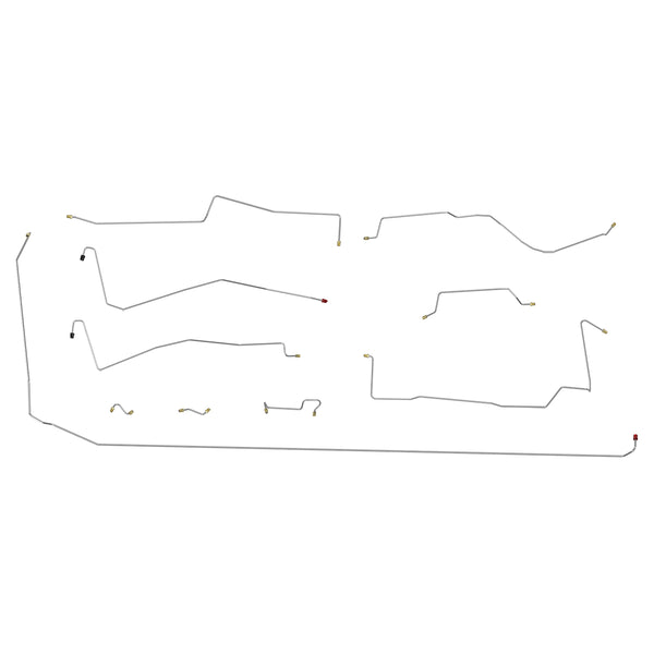 1968 Jeep Willys Jeepster Commando Power Brake Line Kit 10pc, OE Steel