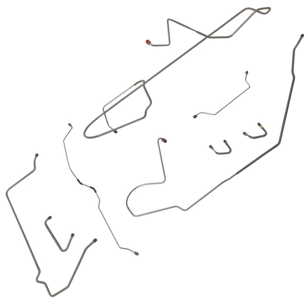 1972-73 Jeep Commando Complete Brake Line Kit, 8pc, OE Steel