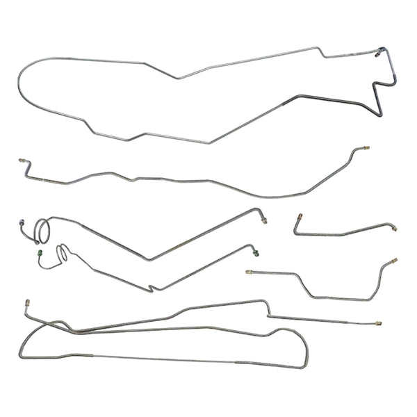 1974-76 Jeep Cherokee/Wagoneer (Full-Size) w/Dana 44 Axle Brake Line Kit 7pc, OE Steel