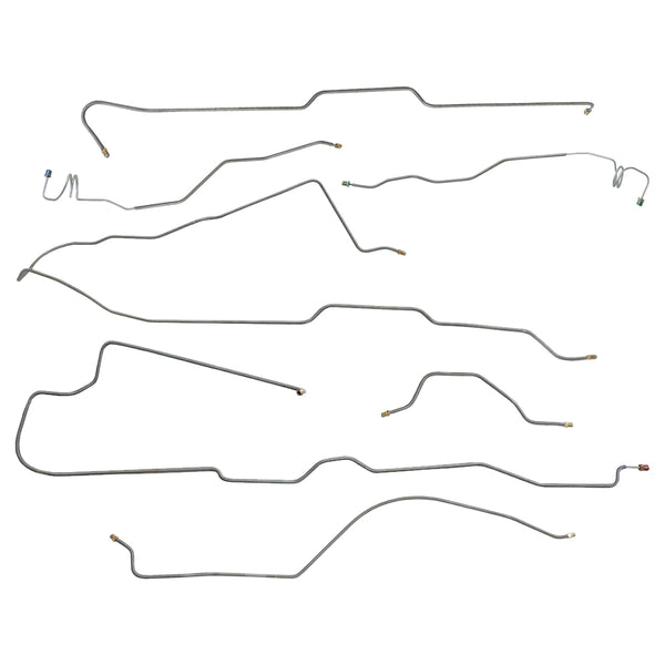 1977 (Late)-79 Jeep CJ-5 Narrow 20 Axle Standard Disc Complete Brake Line Kit 7pc, OE Steel
