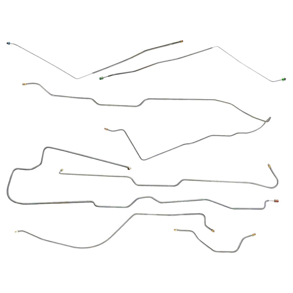 1978-79 Jeep CJ-5 w/Model 20 Narrow Axle Power Disc Complete Brake Line Kit 7pc, OE Steel