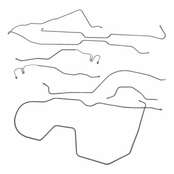 1980-81 Jeep CJ-7 Standard Brake Line Kit 7pc, Narrow Axle Model 20, Standard Trans, OE Steel