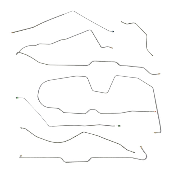 1981-82 Jeep CJ-8 AMC 20 Wide Axle Complete Power Brake Line Kit 7pc, OE Steel