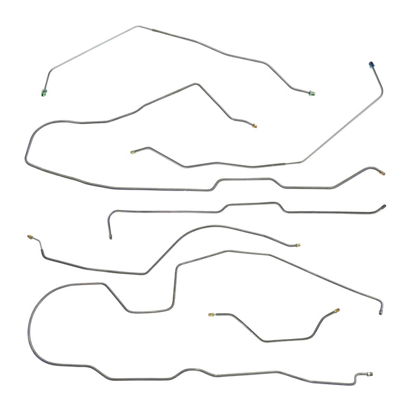1982 Jeep CJ-7 Wide Axle Model 20 Power Brake Line Kit 7pc, OE Steel