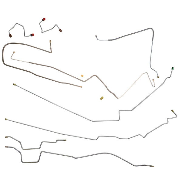 1987-95 Jeep Wrangler YJ Complete Power Brake Line Kit 7pc, OE Steel
