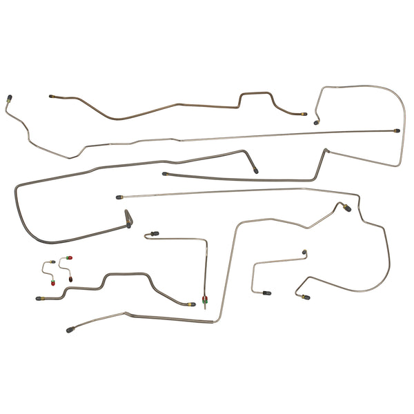 1993-94 Jeep Wrangler YJ w/ ABS Complete Power Brake Line Kit 11pc, OE Steel