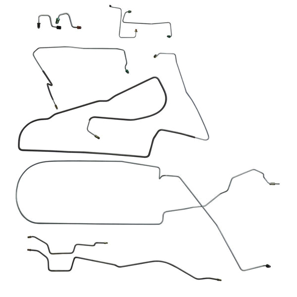 1995 Jeep Wrangler YJ With ABS Power Brake Line Kit 11pc, OE Steel
