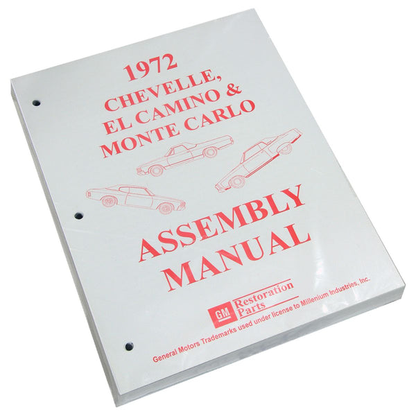 1972 Chevrolet Chevelle El Camino Factory Assembly Manual