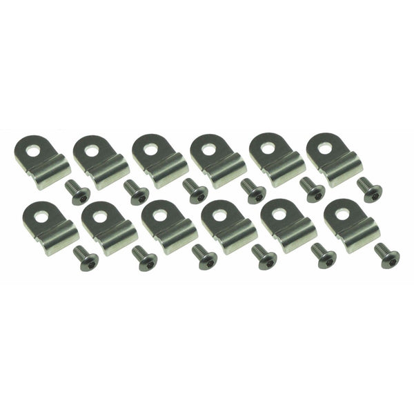 Brake and Fuel Line Clamp, Street Rod Clip Single 3/16" Tube Stainless .600 Wide .200 Hole, 24pc