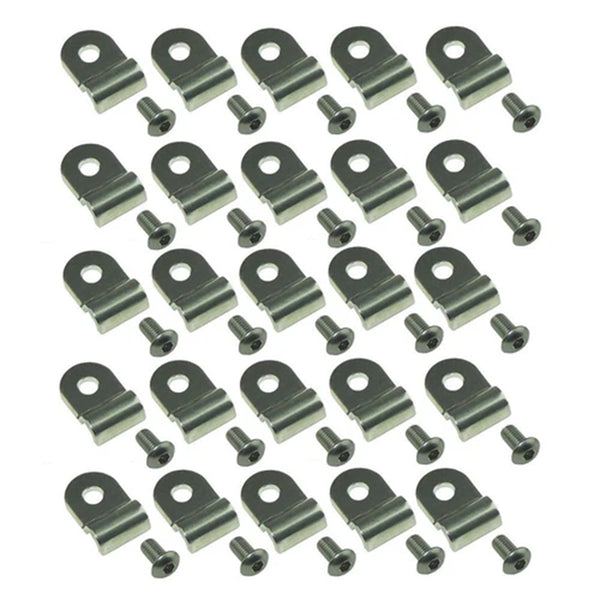 Brake and Fuel Line Clamp, Street Rod Clip Single 3/16" Tube Stainless .600 Wide .200 Hole, 50pc