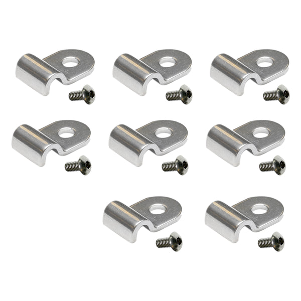 Brake and Fuel Line Clamp, Street Rod Clip Single 3/16" Tube Stainless .600 Wide .200 Hole, 16pc