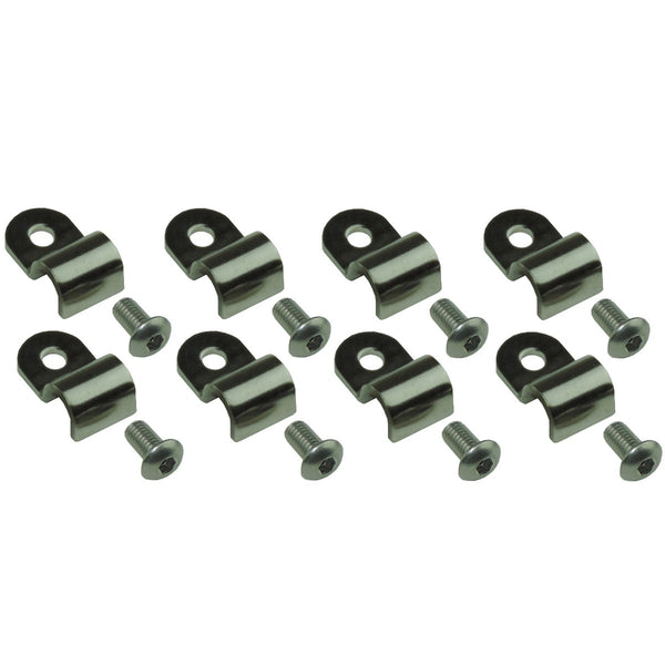 Brake and Fuel Line Clamp, Street Rod Clip Single 5/16" Tube Stainless .600 Wide .200 Hole, 16pc