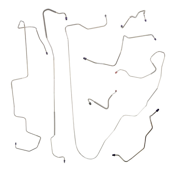1970 Mercury Cougar Power Disc Brake Line Kit 8pc, OE Steel