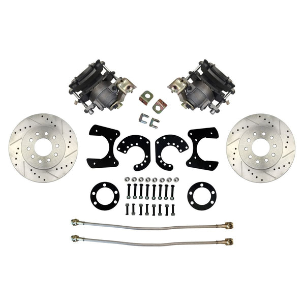 Mopar Rear Disc Conversion Kit w/ Cross-Drilled & Slotted Rotors w/ E-Brake Cable Brackets (Cables Sold Separately)