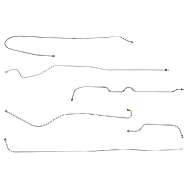 1939 Mercury Car Manual Drum Brake Line Kit 6pc, OE Steel