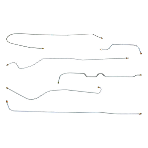 1966 Mercury Cyclone Manual Drum Brake Line Kit 6pc, OE Steel