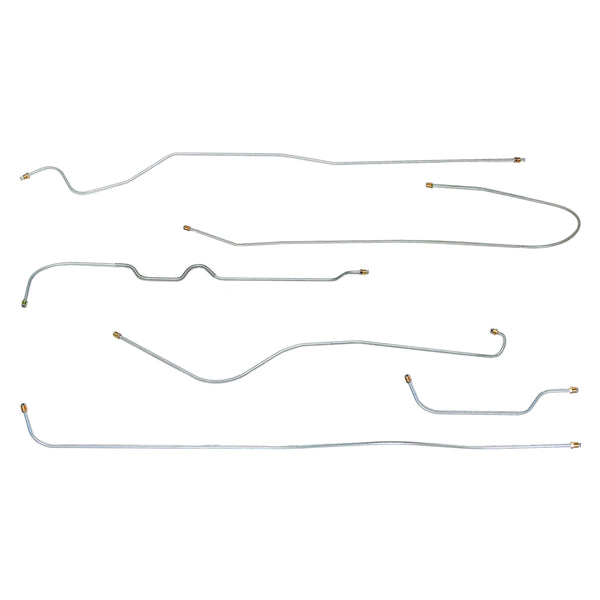 1966 Mercury Cyclone Power Drum Brake Line Kit 7pc, OE Steel