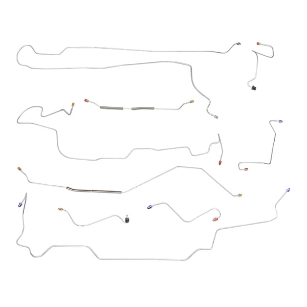 1968-69 Mercury Cyclone Manual Drum Brake Line Kit 9pc, OE Steel