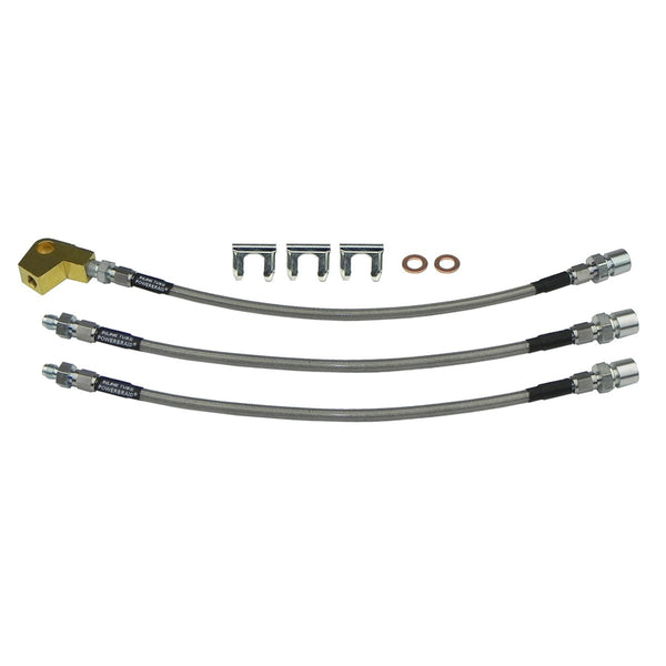 1971-74 Dodge Chager Plymouth Satellite Disc Brake Stainless Braided Brake Hose Kit 3pc