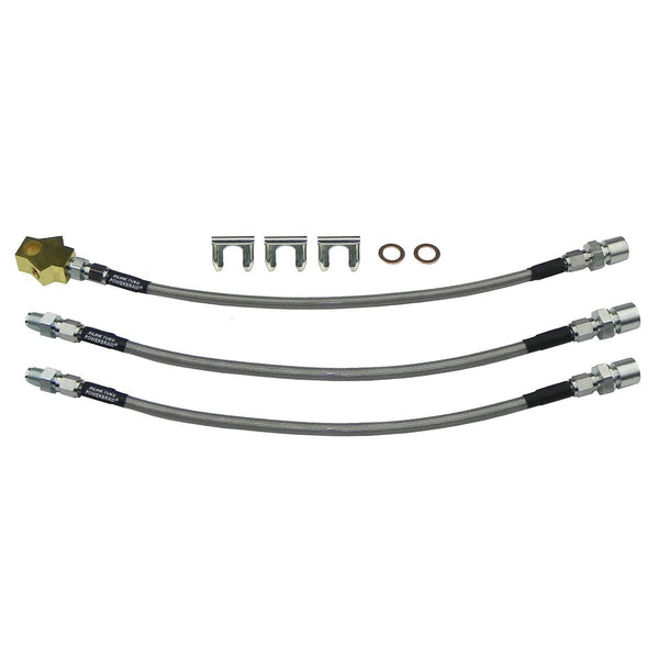 1962-65 Mopar Dodge Polara 330 Cornet Plymouth Belvedere Fury Satellite Front Drum Brakes Stainless Brake Hose Kit, 8pc