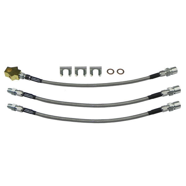1970 Dodge Charger Plymouth Satellite Drum Brakes Stainless Braided Brake Hose Kit 3pc