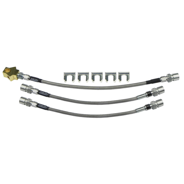 1965 Dodge Dart Plymouth Valiant Drum Brake Stainless Braided Brake Hose Kit 3pc
