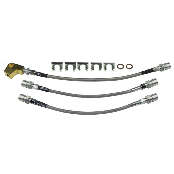 1973-76 Dodge Dart  Plymouth Valiant Drum Brake Stainless Braided Brake Hose Kit 3pc