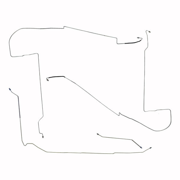 1995-99 Oldsmobile Aurora, Front Disc Rear Drum w/ ABS & Traction Control, Front to Rear Brake Line Kit, 8pc, OE Steel