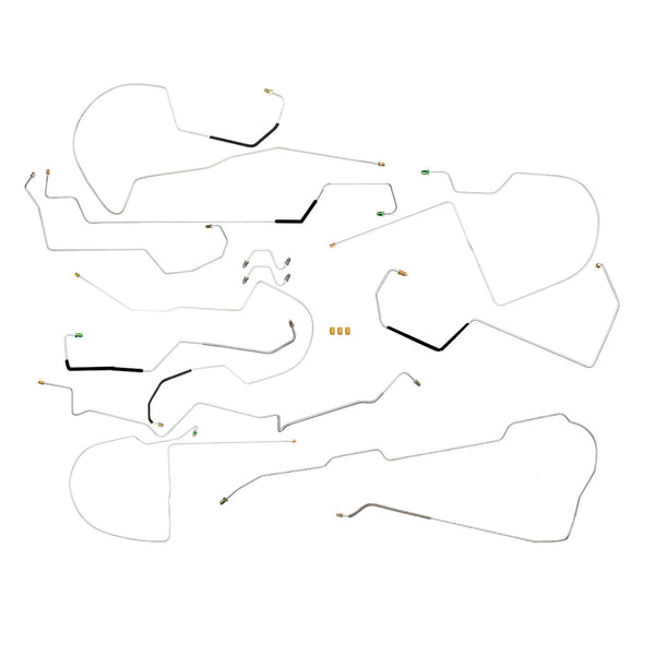 1996-99 Oldsmobile 88, 1996 Regency Front Disc/Rear Drum with ABS & Traction Control (Side of ABS) Complete Brake Line Kit 13pc, OE Steel