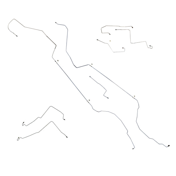 1997-99 Oldsmobile Cutlass 1999-04 Oldsmobile Alero Four-Wheel Disc w/ ABS (Top of ABS) Power Disc Brake Line Kit, 12pc, OE Steel