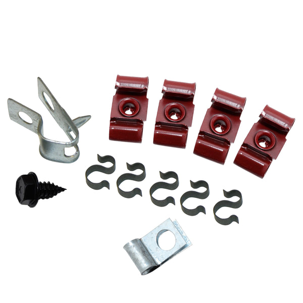 1964-67 GM Olds Cutlass 442 A-Body Fuel Line Clip Kit 3/8" - With Fuel Return Line 11pc