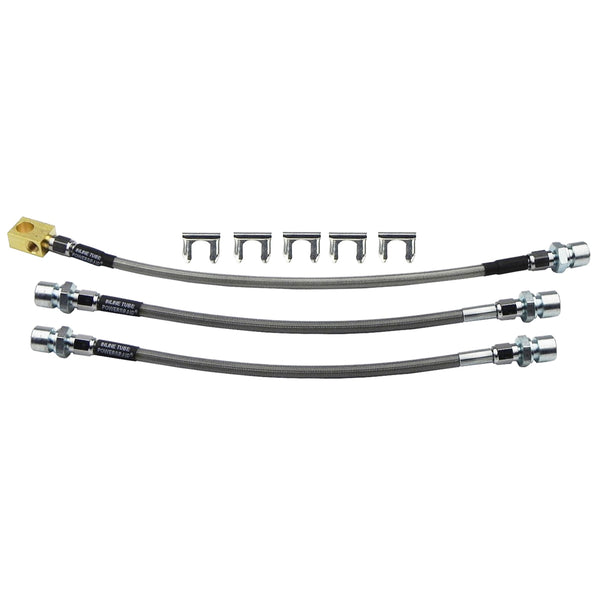 1966-67 GM A-Body Cutlass / 442 - Front Disc 4 Piston Calipers/ Rear Drum 3 Hose Kit, 8pc